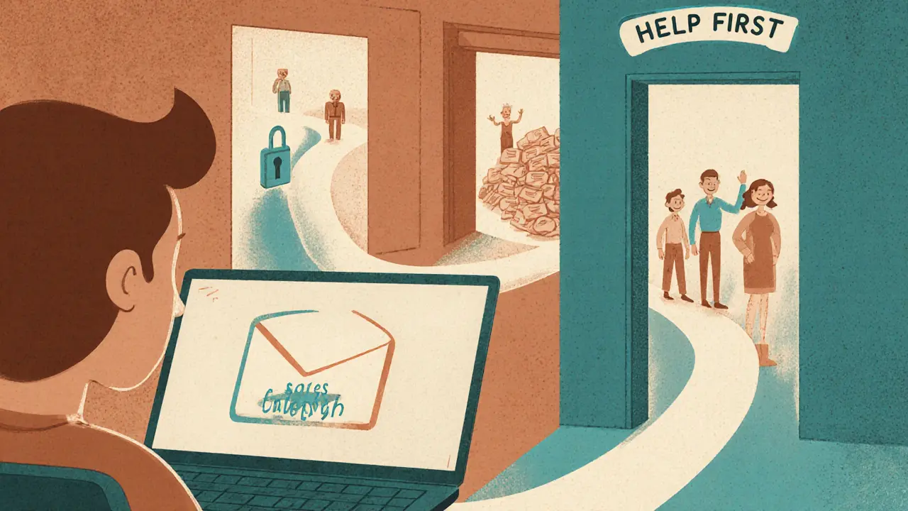 Человек выбирает путь помощи вместо продажи