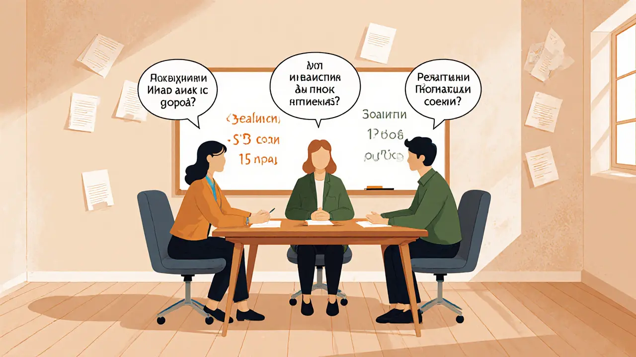 Команда на ретроспективе, обсуждает три вопроса у доски с планами выручки: 3 млн, 15 млн, 50 млн.