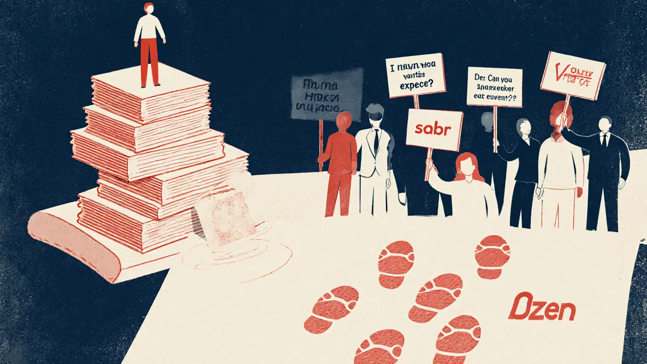 Человек на подиуме из опубликованных статей, аудитория узнаёт эксперта, путь от пустой страницы к платформам