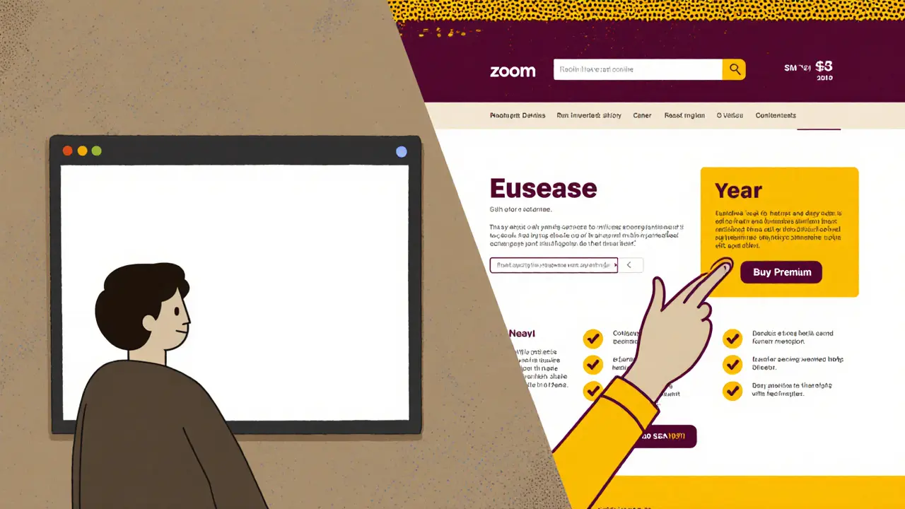 Сравнение скучной и живой онлайн-встречи: от пустого экрана до покупки премиум-пакета.