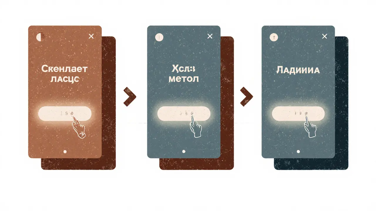 Пользователь проходит через три пошаговых экрана при бронировании: дата, место, оплата.