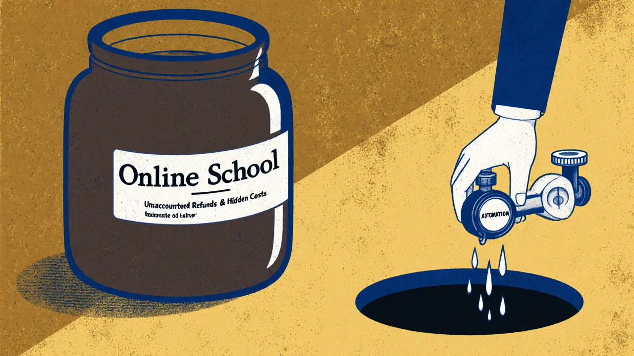Деньги утекают из школы через неподсчитанные возвраты, пока рука не перекрывает утечку автоматизацией.