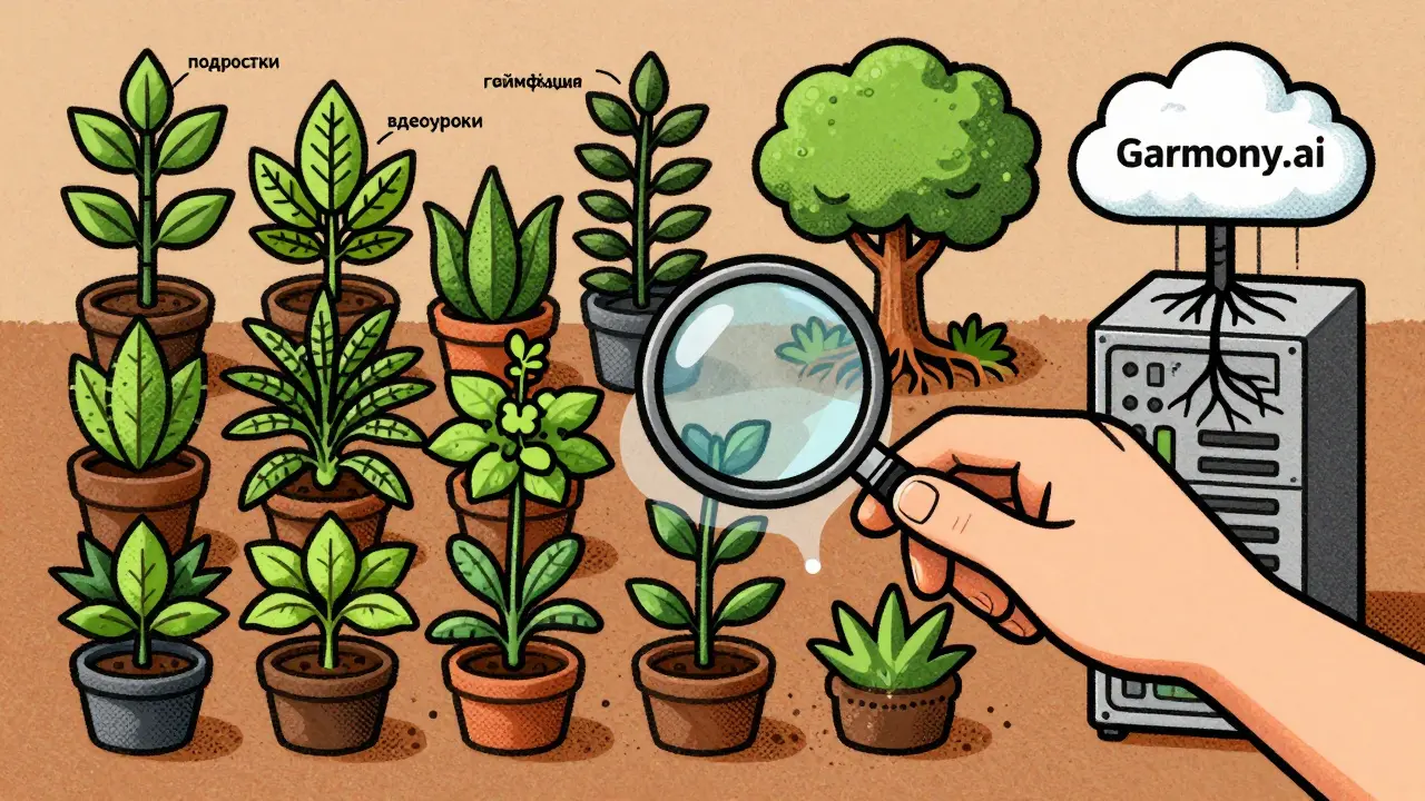 Цветочная база кандидатов с метками навыков, растущая из облачного сервера