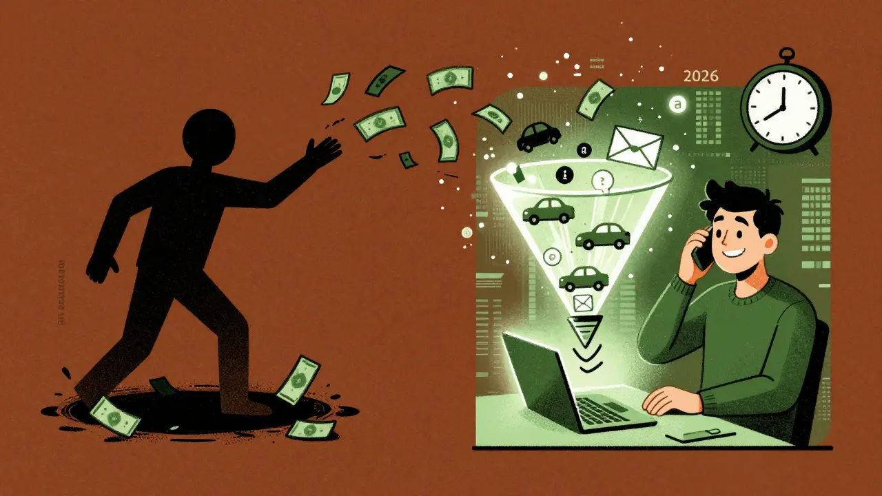 До и после внедрения аналитики: траты в пустоту vs. превращение трафика в продажи.