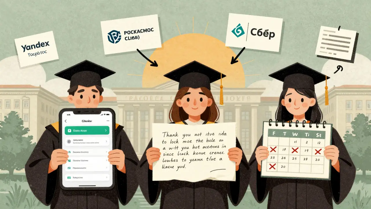 Выпускники держат реальные результаты проектов: скриншот, благодарность и календарь со срывами.