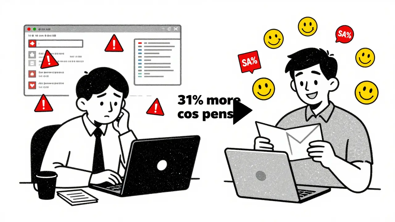 Два сценария: уставший сотрудник в Москве и довольный пользователь во Владивостоке, с разницей в 31% открываемости писем.