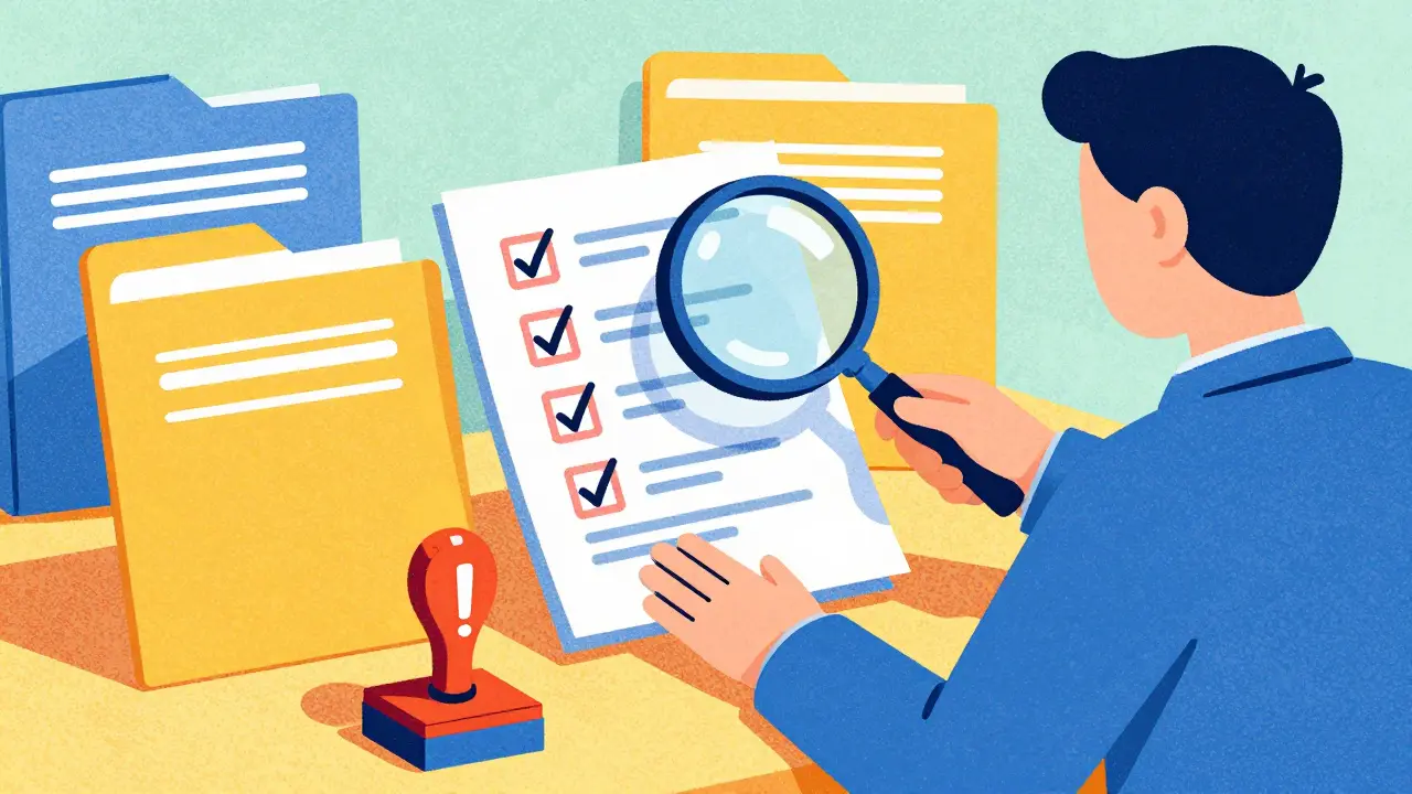 Изучение папок с опытом кандидата через увеличительное стекло.