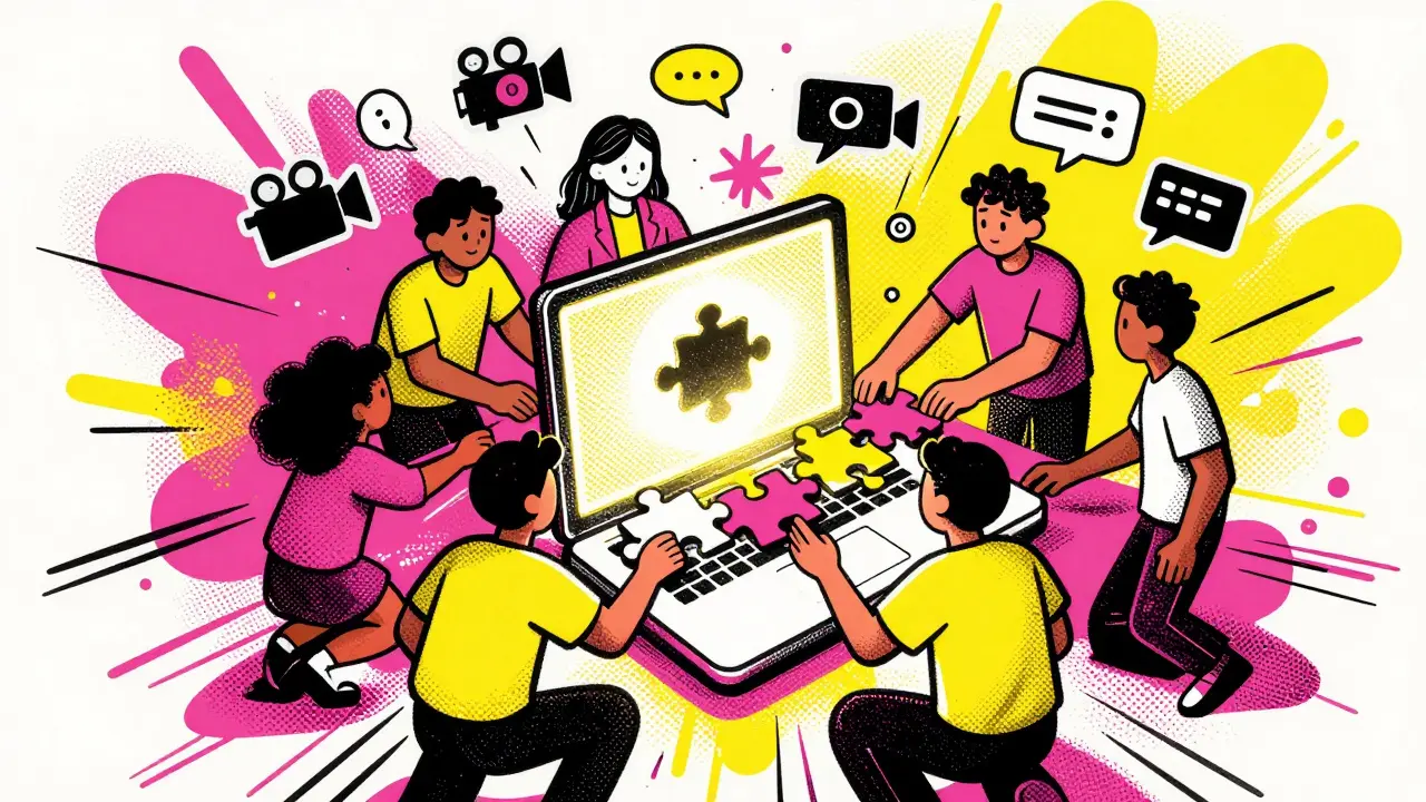 Команда производит контент и запускает продажи курса