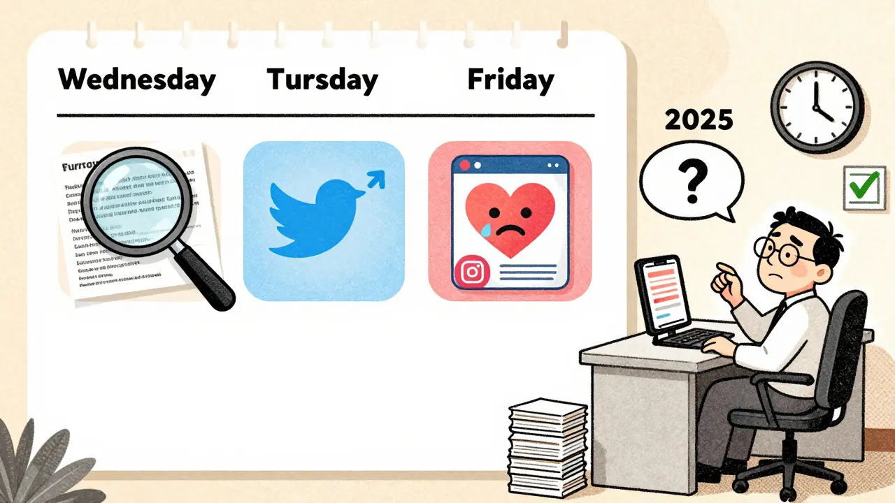 Недельный план контента с выделенными днями и спокойным экспертом за столом, окруженным организованными заметками.