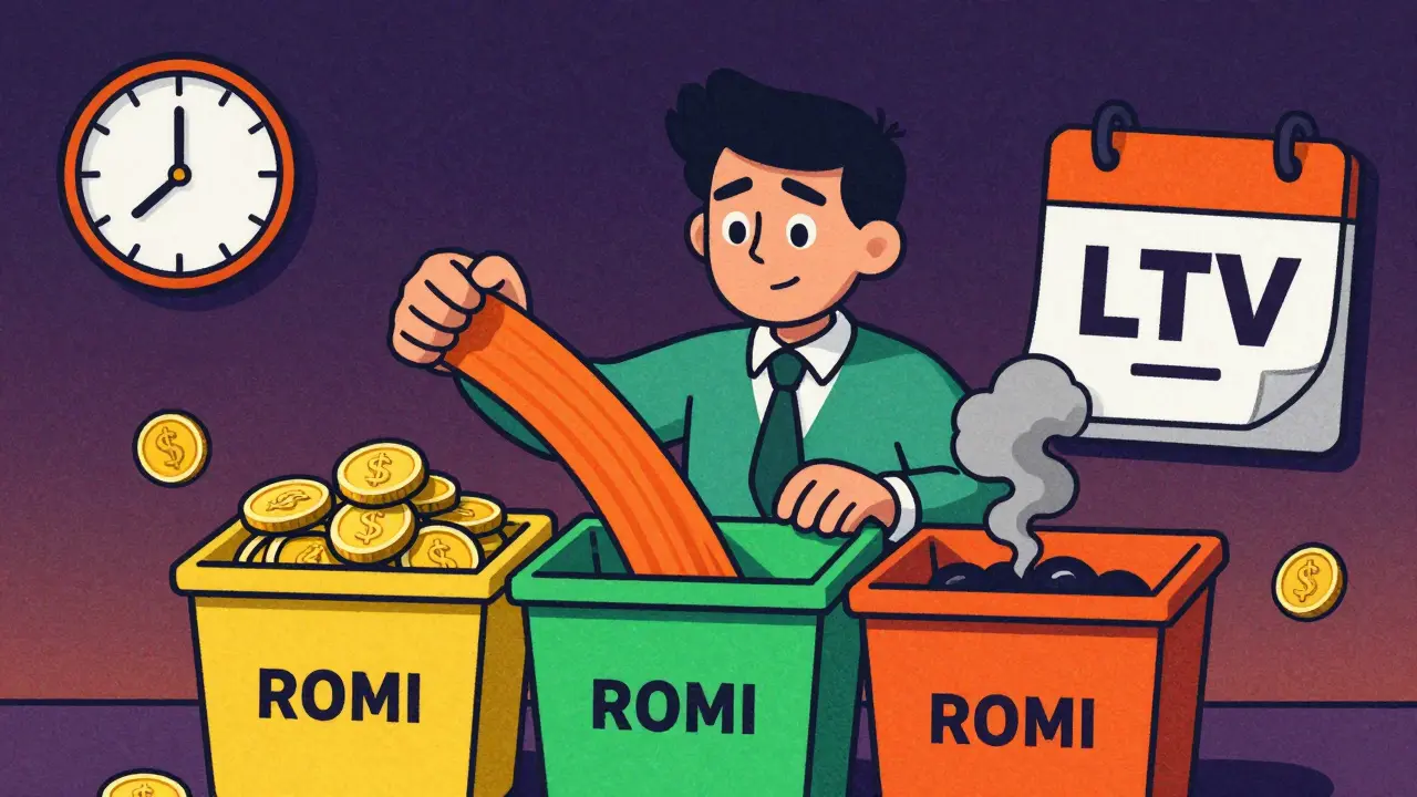 Маркетолог распределяет рекламный трафик по эффективности в зернистом стиле ризографии.