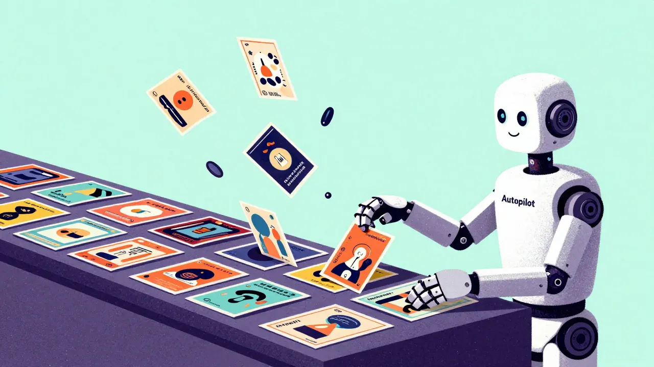 Робот-автопилот, который перепубликовывает старый контент, в стиле ризографии