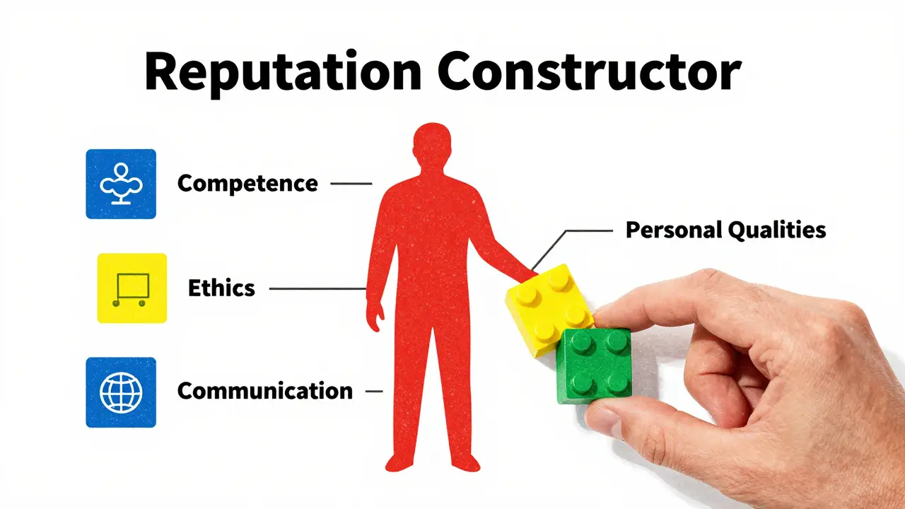 Сборка образа эксперта из разноцветных блоков компетенций и этики
