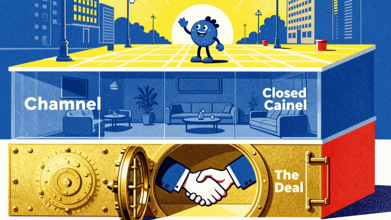 Схематичное изображение воронки продаж в виде слоеного пирога