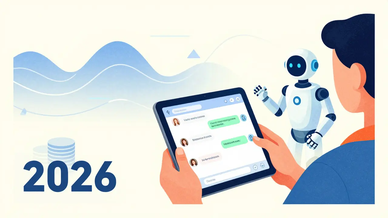 Студент использует мобильное приложение с искусственным интеллектом.