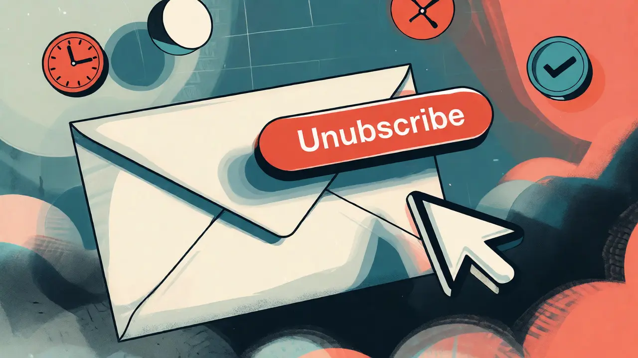 Клик по кнопке отписки из email-рассылки в мультяшном стиле рисогр